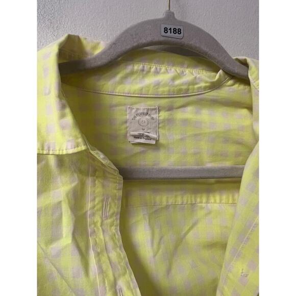 J. Crew Yellow Plaid Long Sleeve Button Down Shirt Sz 0 - Picture 4 of 4